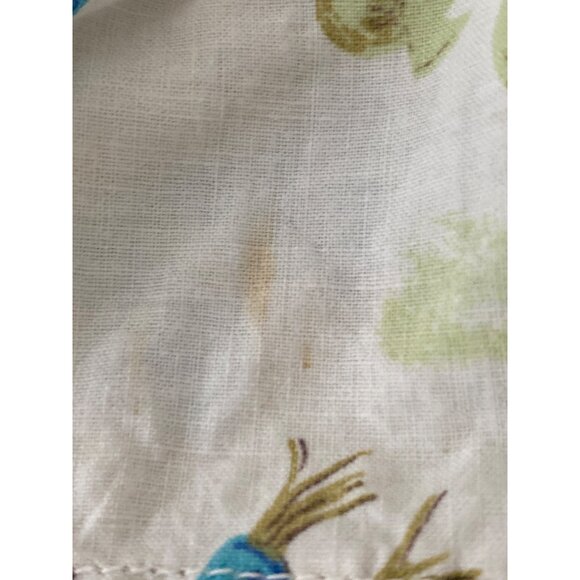 VTG Curtain 2 Panel Kitchen Retro Vegetables Basket Oil Vinegar Fabric Remnant - Picture 7 of 8